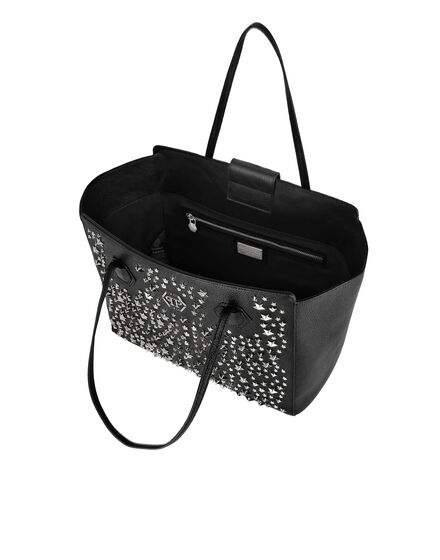 Leather maxi Shoulder Bag studs Stars