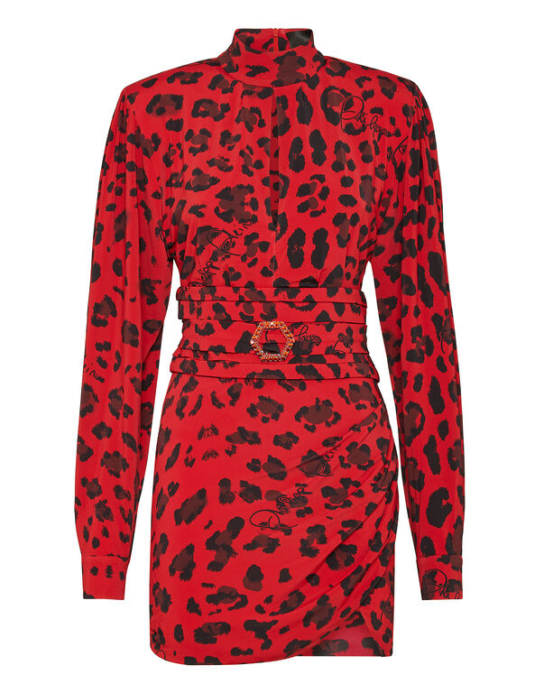 Viscose Short Dress Leopard