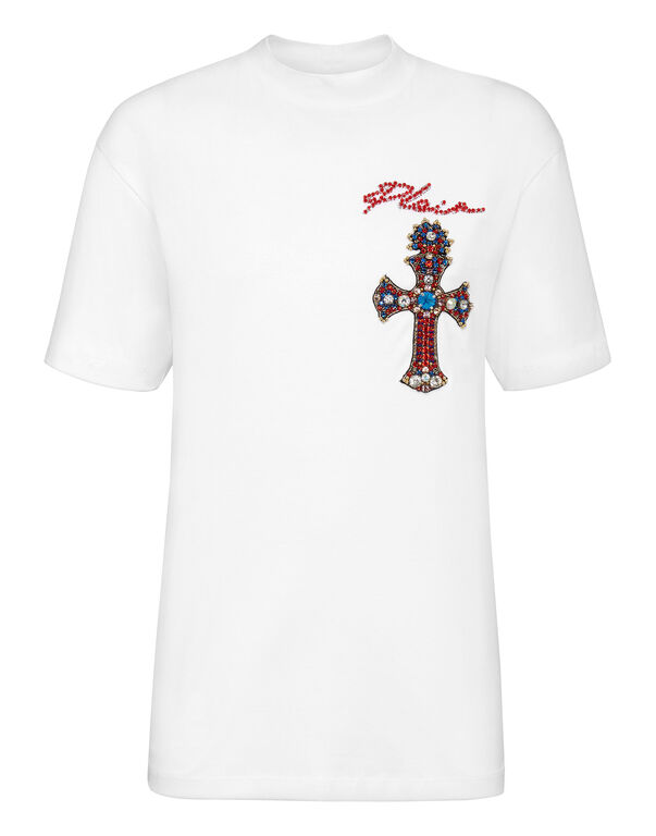 T-shirt Round Neck SS Baroque cross