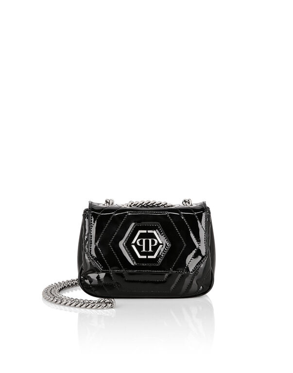 Patent Leather Small Shoulder Bag Hexagon