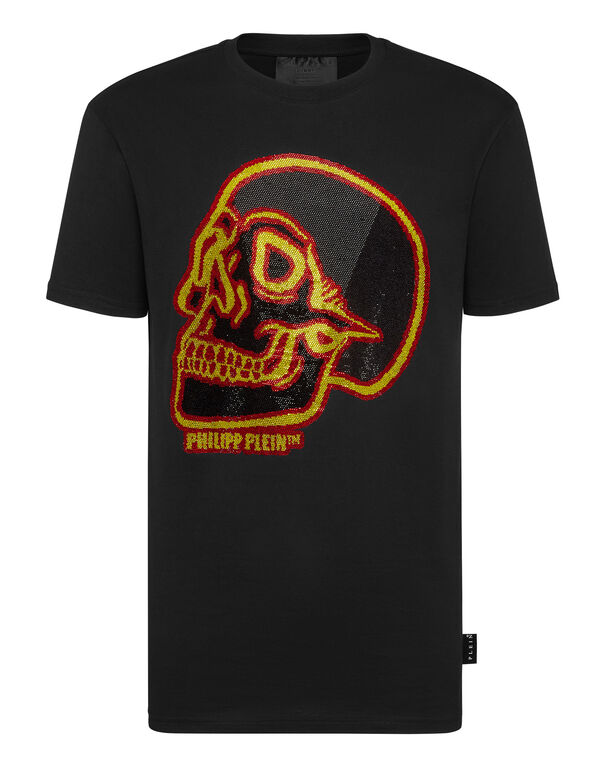 T-shirt Round Neck SS Crystal outline Skull