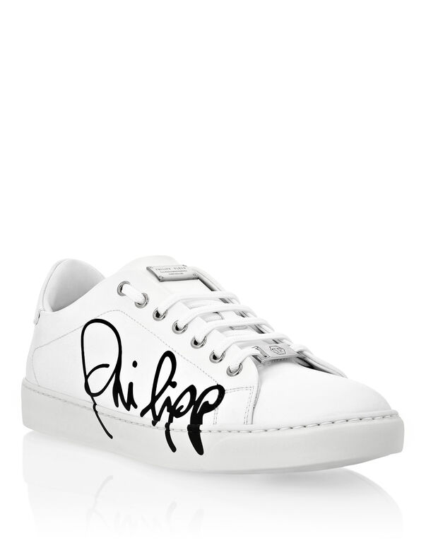 Rubber Leather Lo-Top Sneakers Signature Edition