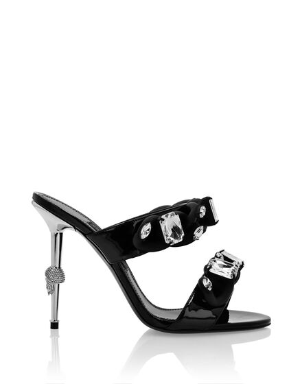 Patent leather Sandals High Heels Chains
