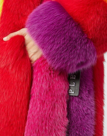 Fox fur Jacket Colorful