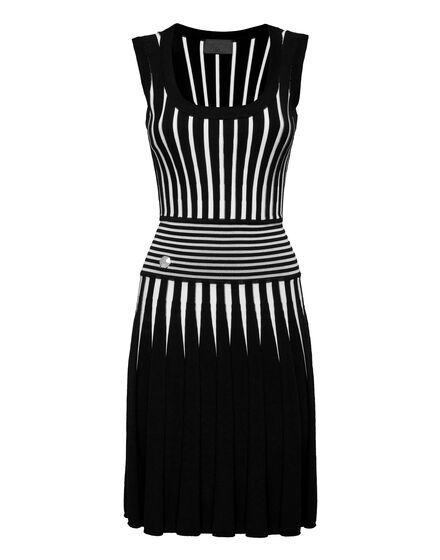 Knit Dress Intarsia Stripes