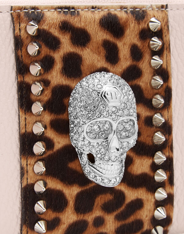 zip around skull crystal Leopard