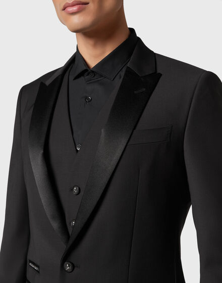 Light Wool Tuxedo Suit: Blazer/Gilet/Trousers
