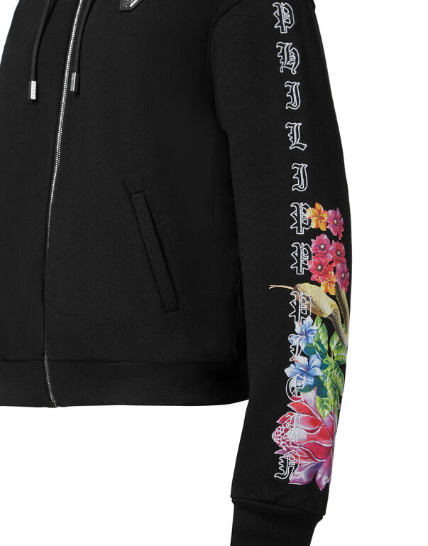 Hoodie Sweatjacket Flowers