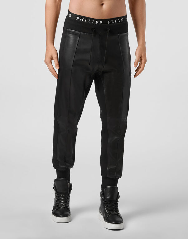 Soft Leather Jogging Trousers Iconic Plein