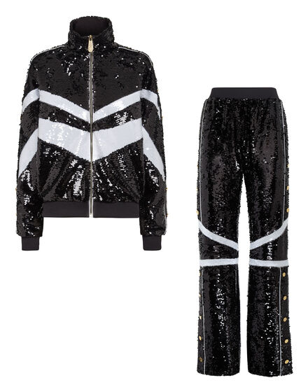 Top/Trousers Tracksuit  with Crystals