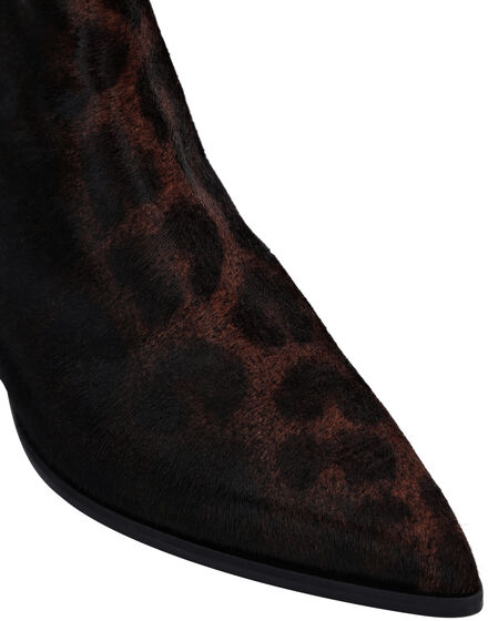 Leather pony Boots Low Flat Leopard