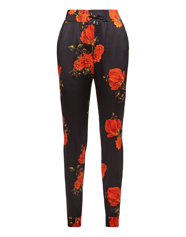 Jogging Trousers "Red Flowers Print"