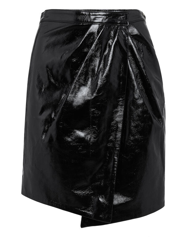 Leather Skirt Short Crystal