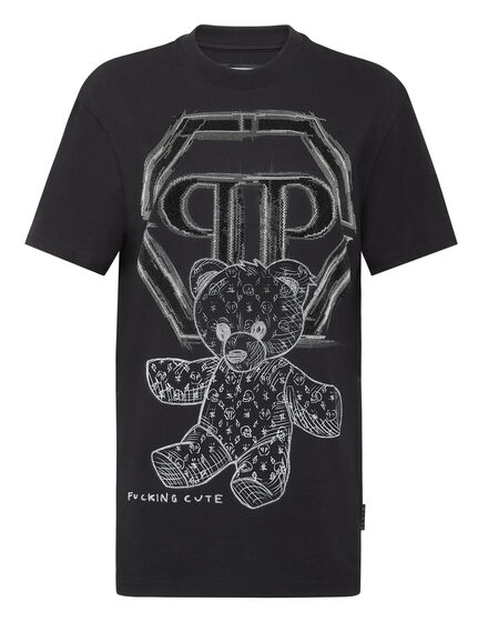 T-shirt Round Neck SS Man Fit Teddy Bear with Crystals