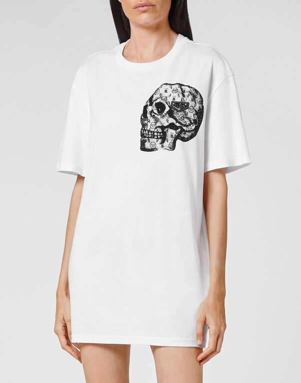 T-shirt Round Neck SS stones Skull