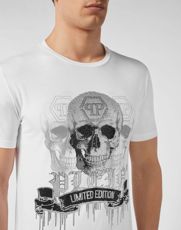 T-shirt Platinum Cut Round Neck Skull
