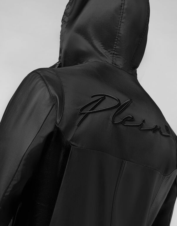Soft Leather and Nylon Jacket Signature