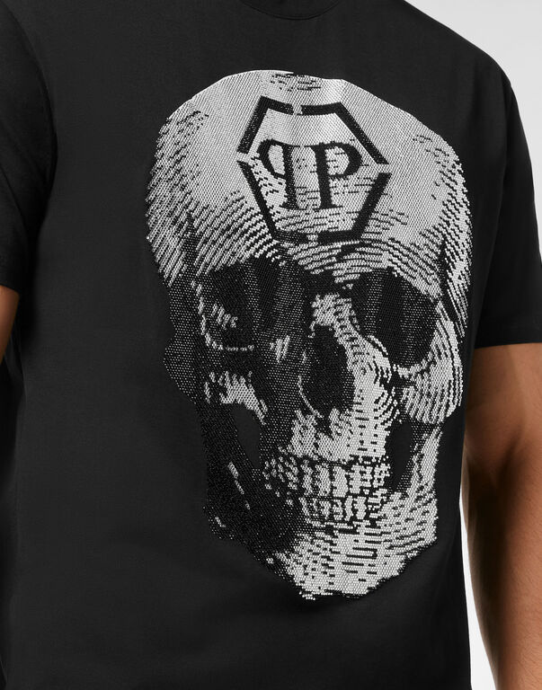 T-shirt Round Neck SS Skull with Crystals