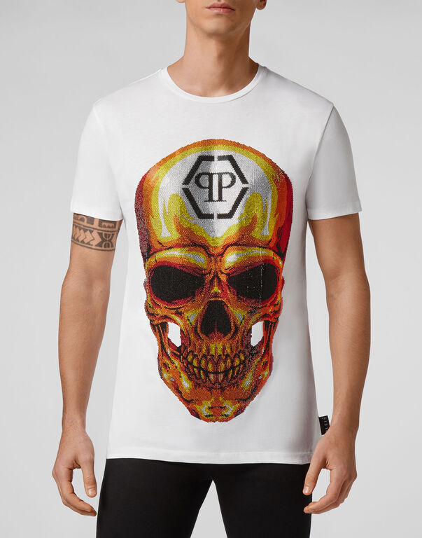 T-shirt Round Neck SS Skull crystal