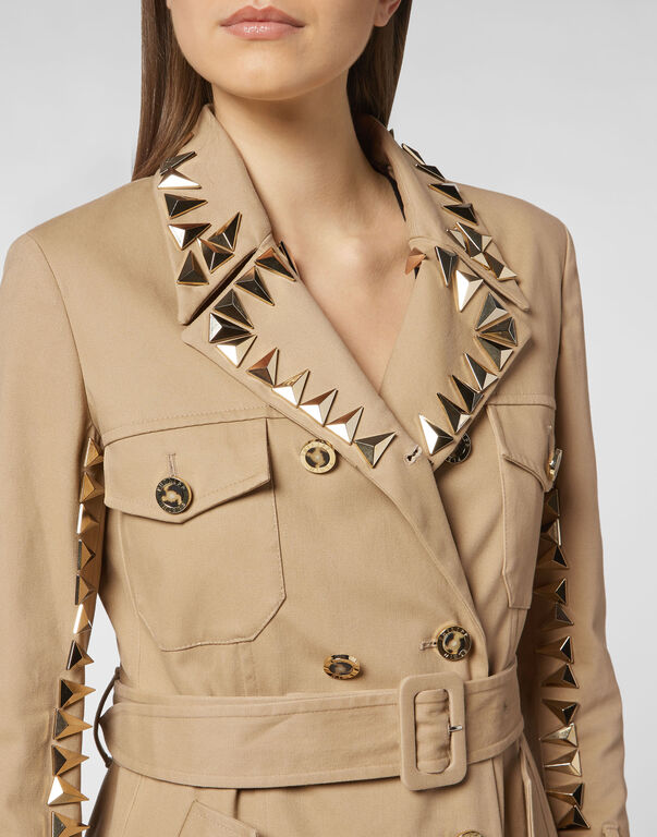 Canvas Trench coat Studs