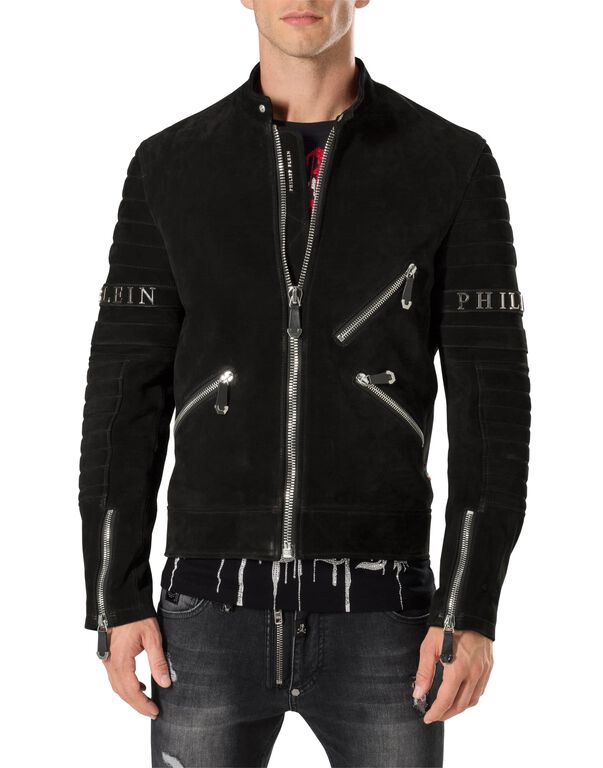 Leather Moto Jacket "Xavier"
