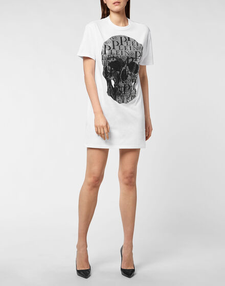 T-shirt Dress Skull with Crystals