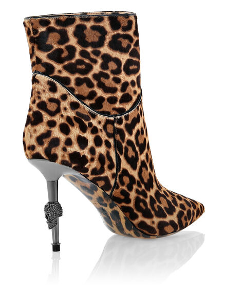 Poni leather Boots Mid Heels Mid Leopard