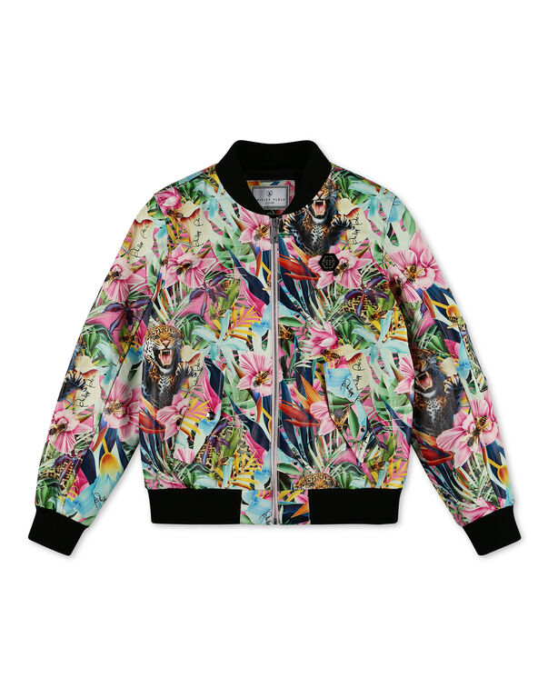 Leather Bomber Flowers