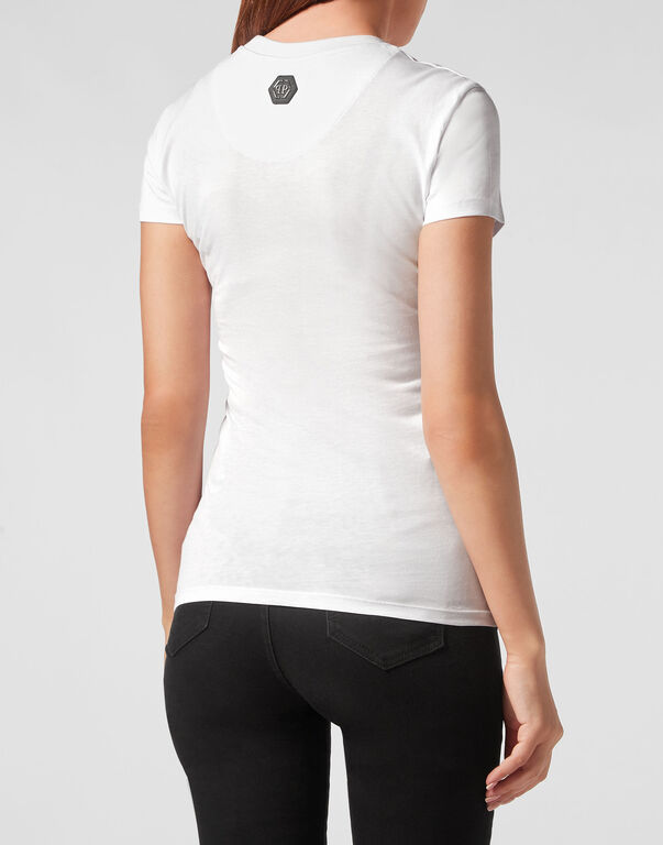 T-shirt Round Neck Sexy Pure Fit Crystal