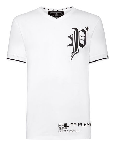 T-shirt Platinum Cut V-Neck Gothic Plein