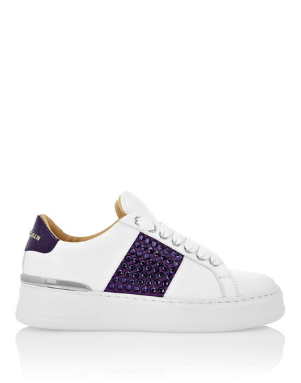 Mix Leather Lo-Top Sneakers Crystal