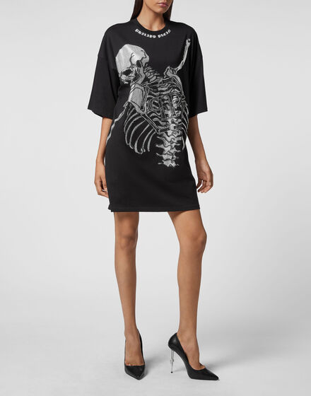 T-shirt Dress Skeleton with Crystals