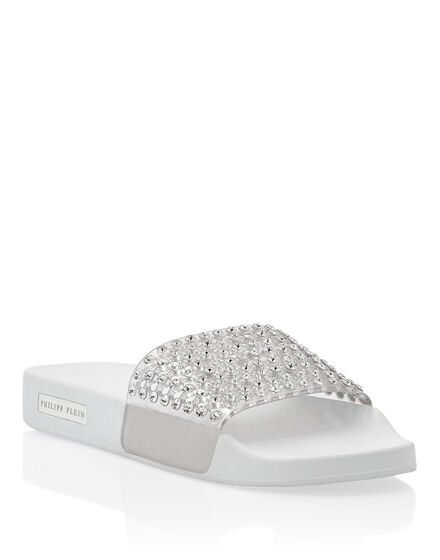 Flat gummy sandals Crystal