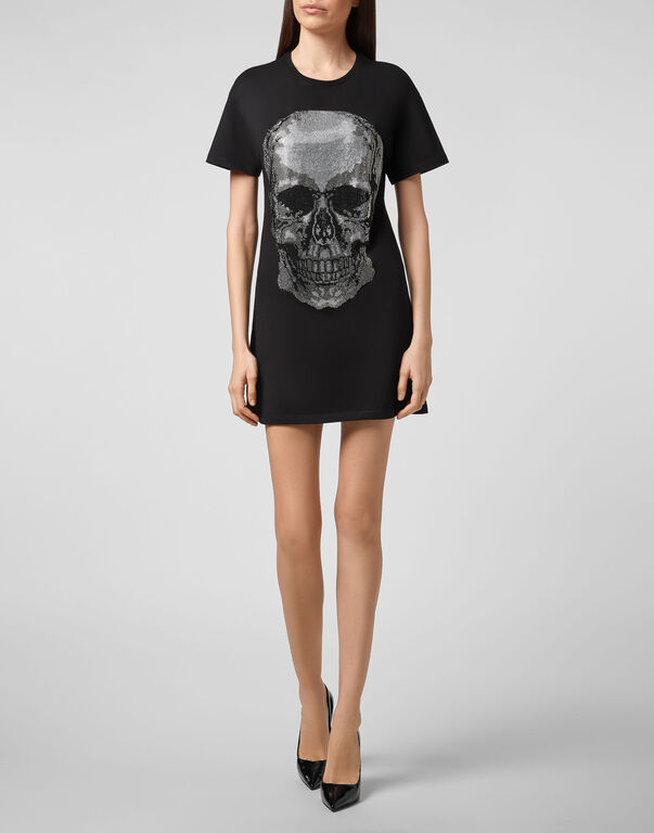 T-Shirt Short Dresses Classic Skull strass
