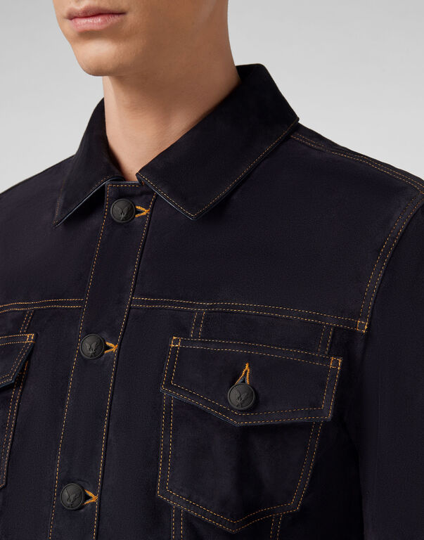 Suede Leather Jacket Iconic Plein