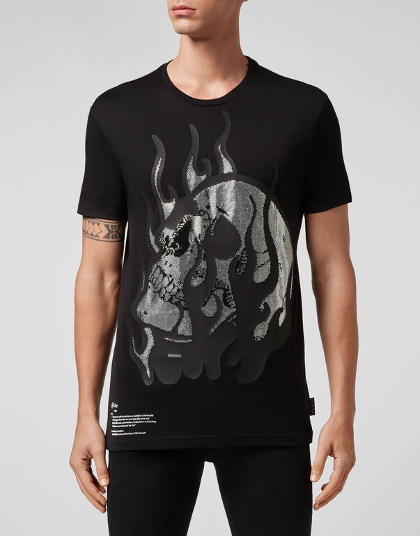 T-shirt Round Neck SS Skull on fire