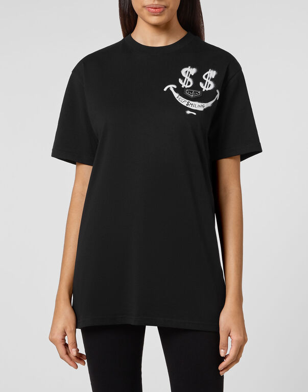 T-shirt Round Neck SS print Keep $miling