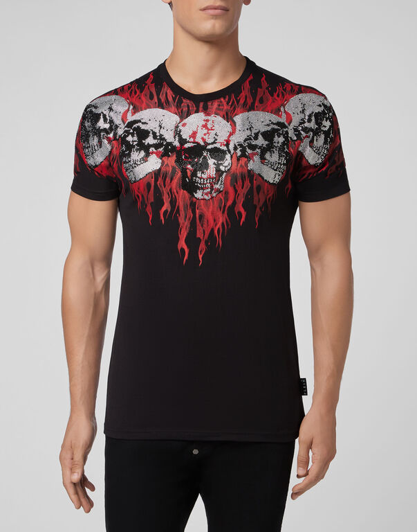 T-shirt Round Neck SS Skull on fire