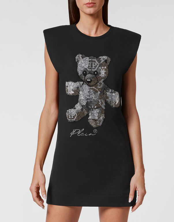 Sleeveless short dress Teddy Bear with Crystals