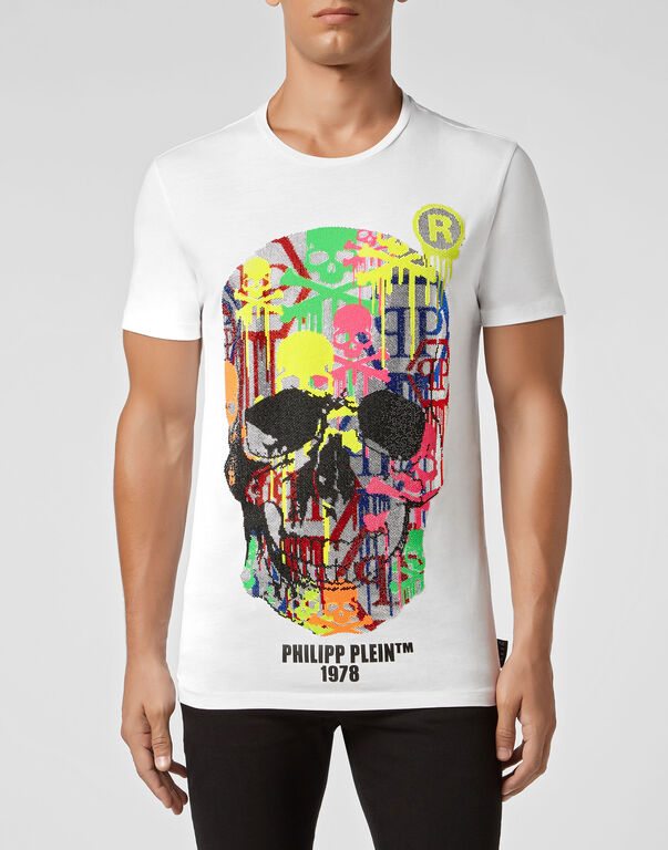 T-shirt Round Neck LS Skull strass