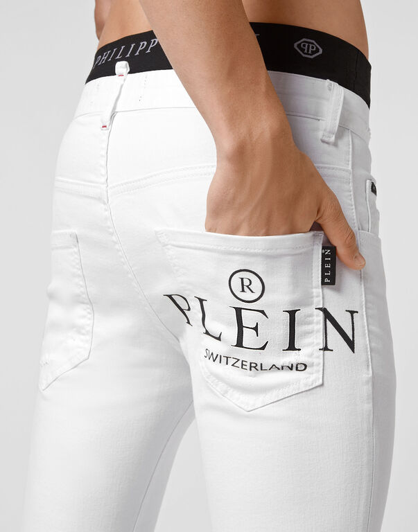 Denim Trousers Skinny Destroyed Iconic Plein