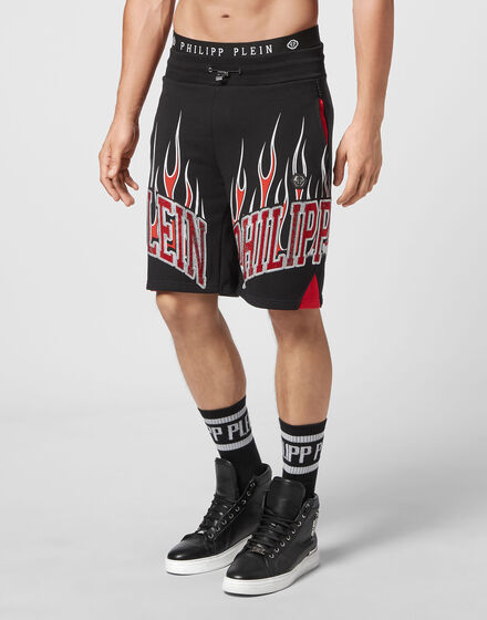 Basket Jogging Shorts Skull on fire