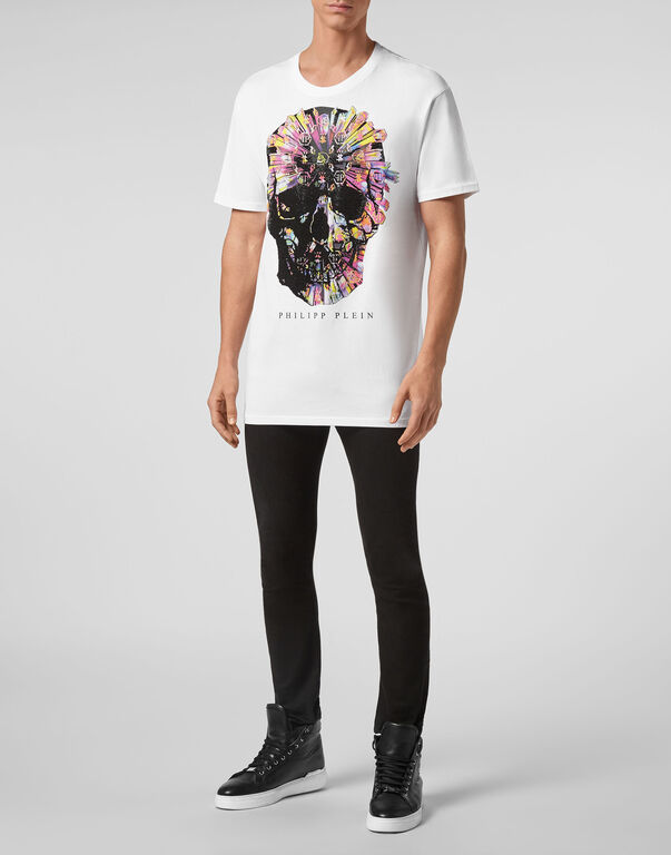 T-shirt Round Neck SS Colorful Skull