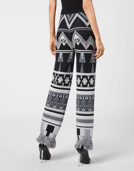 Wool Jogging Trousers Fringe Navajo