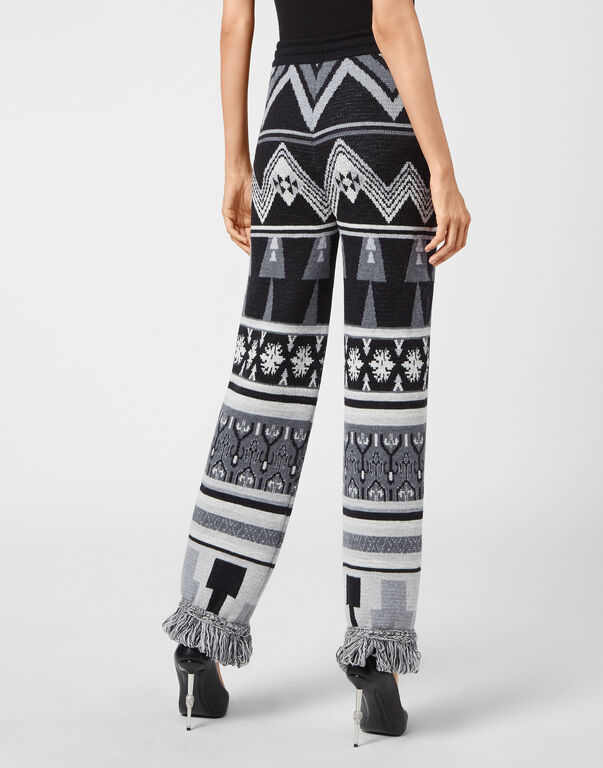 Wool Jogging Trousers Fringe Navajo