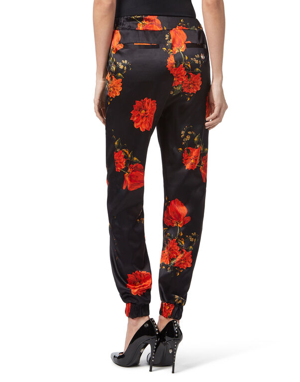 Jogging Trousers "Red Flowers Print"