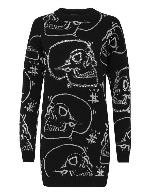 Knit Dress  Look At Me All Over  Skull strass