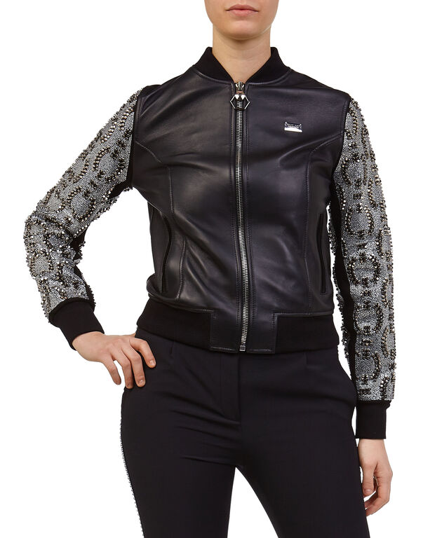 Leather Bomber "Snake Water"