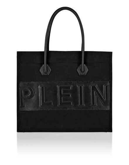 Canvas Tote Bag Leather Insert Philipp Plein TM