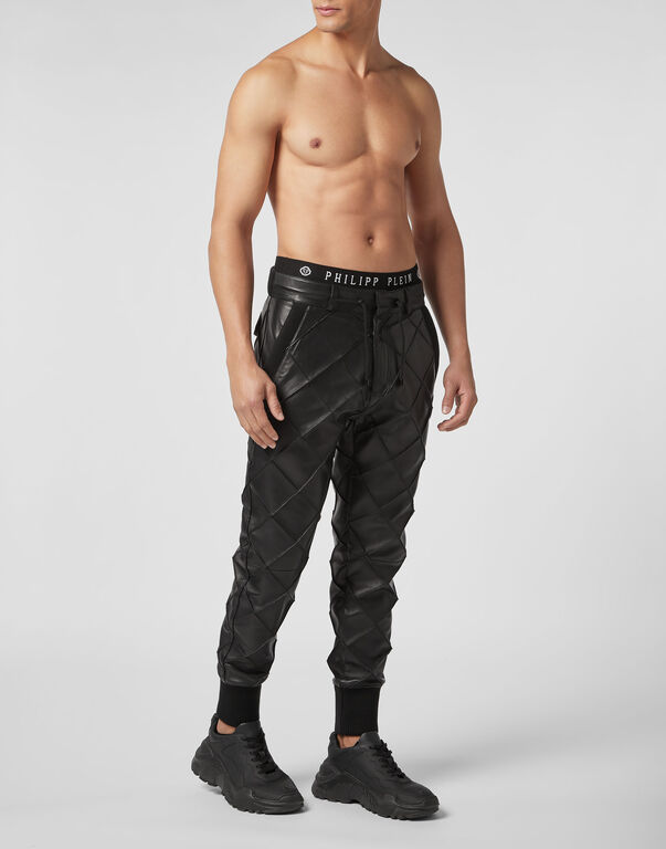 Leather Jogging Trousers Statement